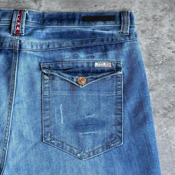 Vintage Y2K Baggy Wide Leg Skater Grunge Cyber Tech Streetwear Denim Jeans - Picture 3 of 5